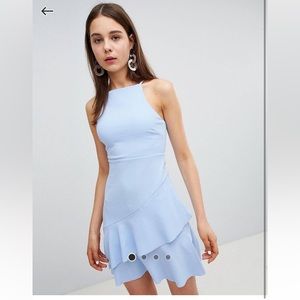 NEW LOOK - Light blue tiered ruffle dress, size 8